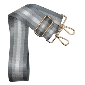 Metallic Stripe Woven Straps in Neutrals /Ribbon Purse Strap | Game Day | Crossbody | Guitar | Messenger | Bag | Adjustable | Shoulder Silver Stripe