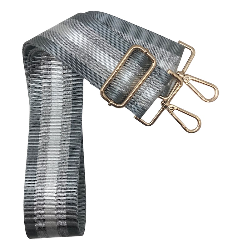 Metallic Stripe Woven Straps in Neutrals /Ribbon Purse Strap | Game Day | Crossbody | Guitar | Messenger | Bag | Adjustable | Shoulder Silver Stripe