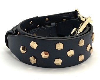 Black Purse Strap with Rivets