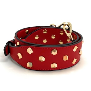 Red Purse Strap with Rivets