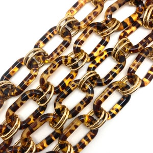 Long Decorative Acrylic Link Strap in Gold image 2