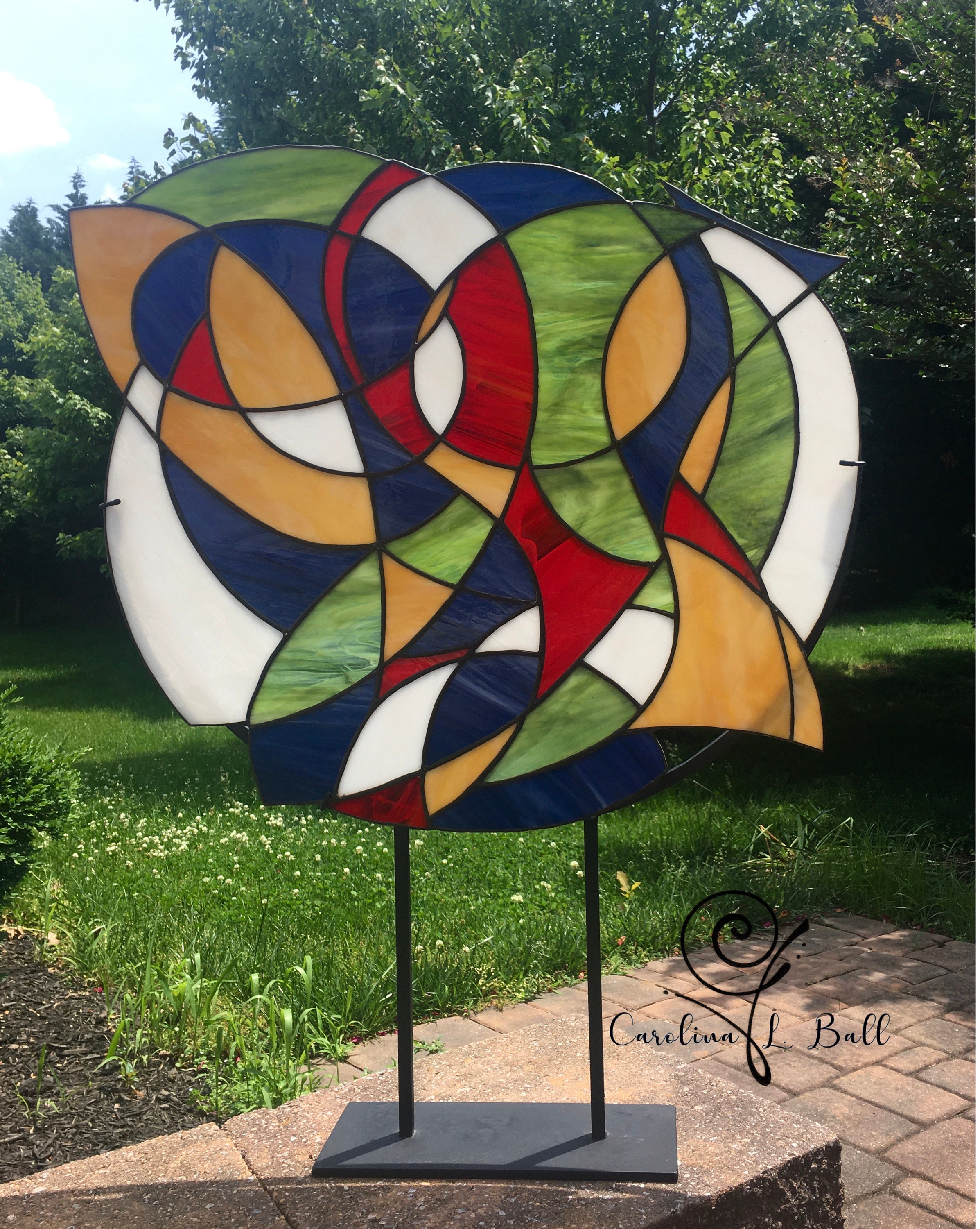 Stained Glass Sculpture Fishing 24 W X Etsy.de