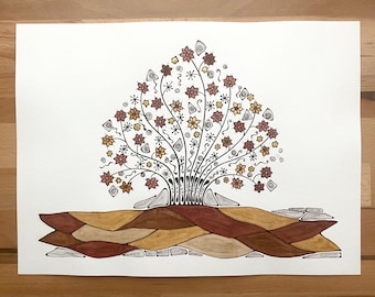 Giclée Art Print- “Free Tree”- Archival Print of Original Watercolor Art - Modern Art Print- Abstract Print -Wall Art-home decor- Nature