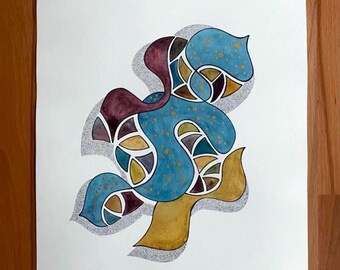 Giclée Art Print- “Moving Forward” - Archival Print of Original Watercolor Art - Modern Art Print- Abstract Print -Wall Art- Moving