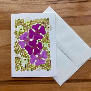 Greeting Card - “Pink Flowers” - 5"x7" - Giclée Print - Archival Print of Original Watercolor Art - Card for Celebration - Blank Inside
