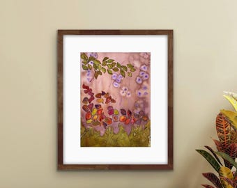 Glicée Art print “Transition”- Archival Print of original watercolor collage painting -Abstract Art- Wall Art- Contemporary Art- Embellished