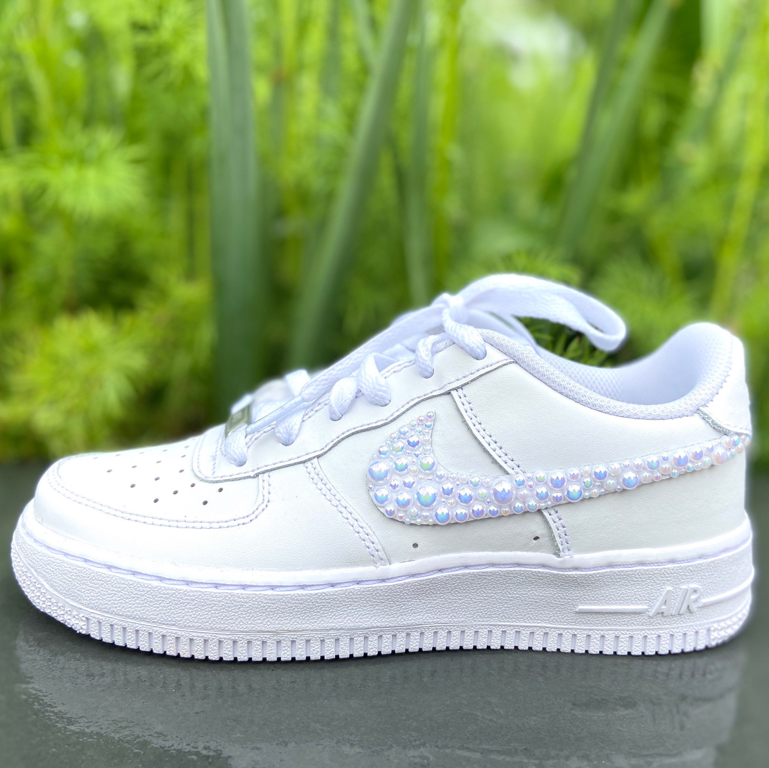 Custom Pearl Nike Air Force 1s Womens Junior Custom Bling | Etsy UK