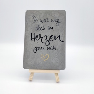 Trauergeschenk "im Herzen ganz nah" | Beton Trauerstein | Grabschmuck | Kondolenzschreiben