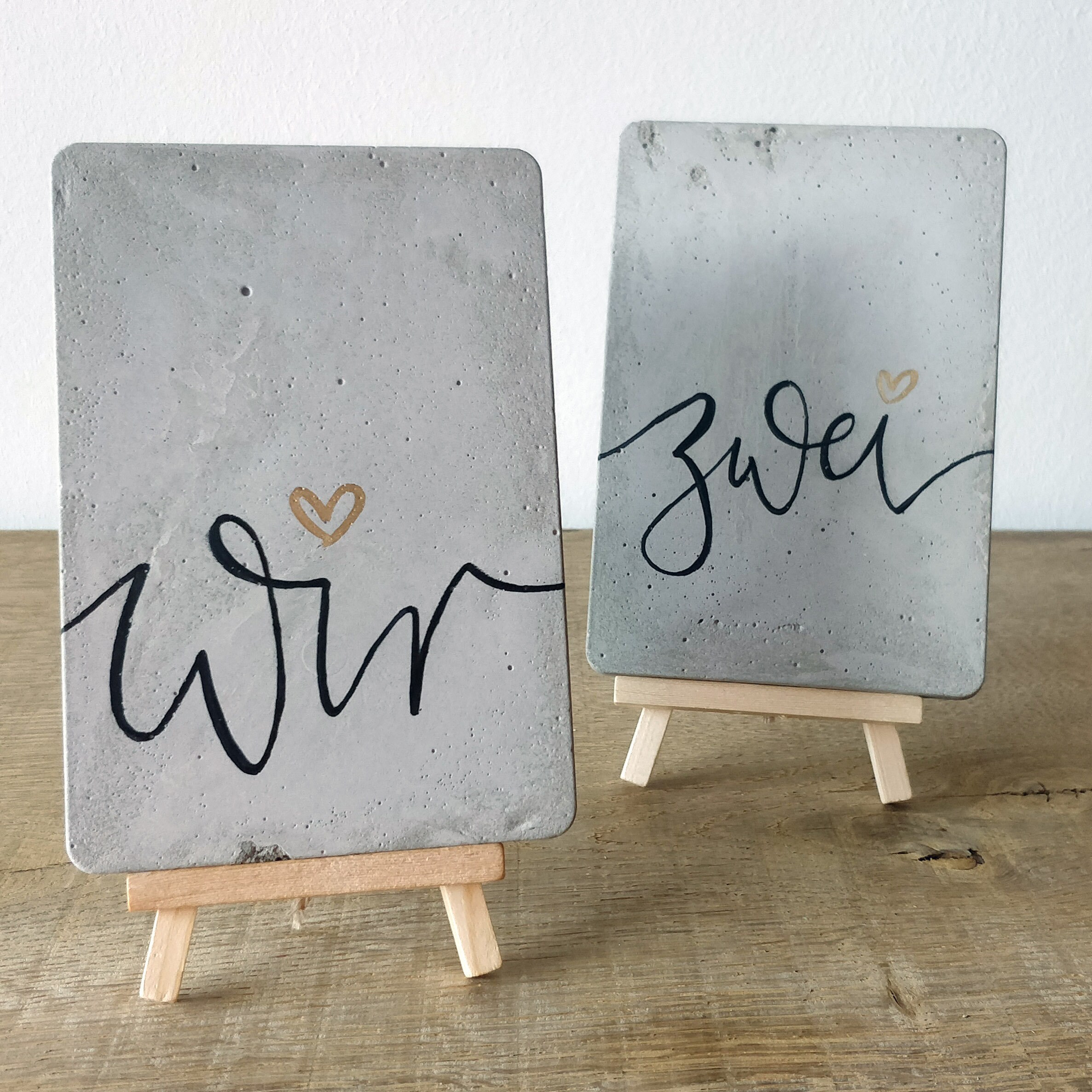 Betonbilder Hochzeit "wir zwei" Hochzeitsgeschenk Etsy.de