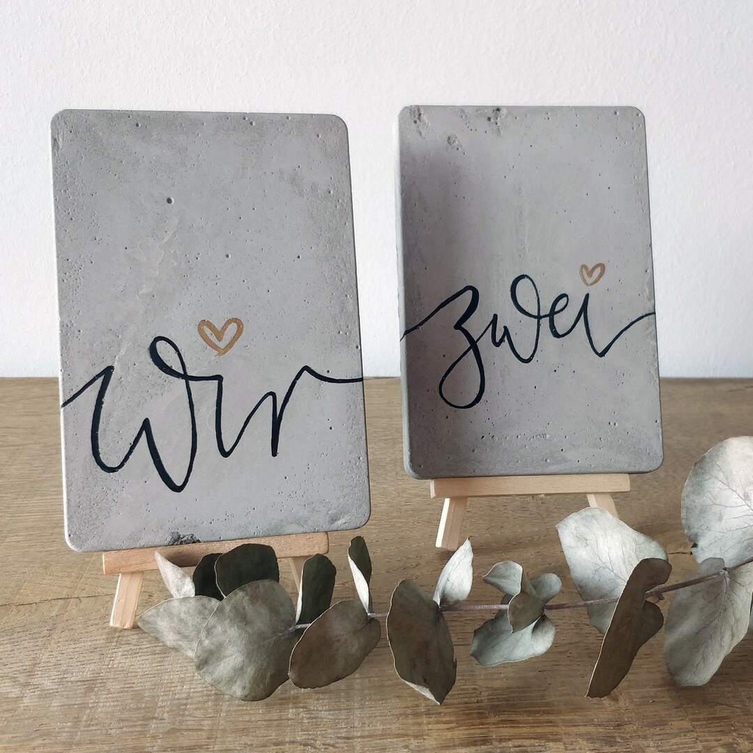 Betonbilder Hochzeit "wir zwei" Hochzeitsgeschenk Etsy.de
