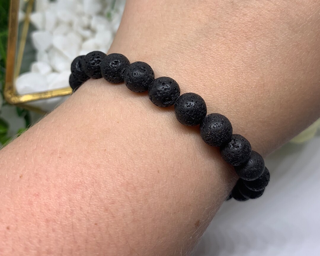 Lava Stone Diffusing Bracelet 8mm Round Beaded Lava Stone Bracelet