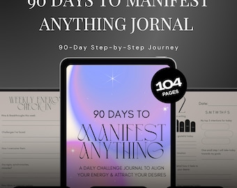 90 Day Manifestation Journal | Daily Law of Attraction Planner (Printable PDF)