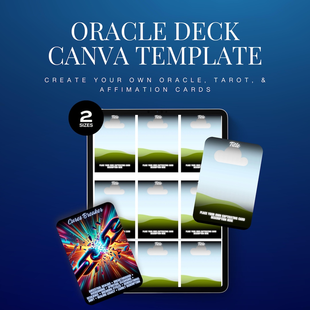DIY Oracle Card Template: 50 Editable Canva Designs (digital Download ...