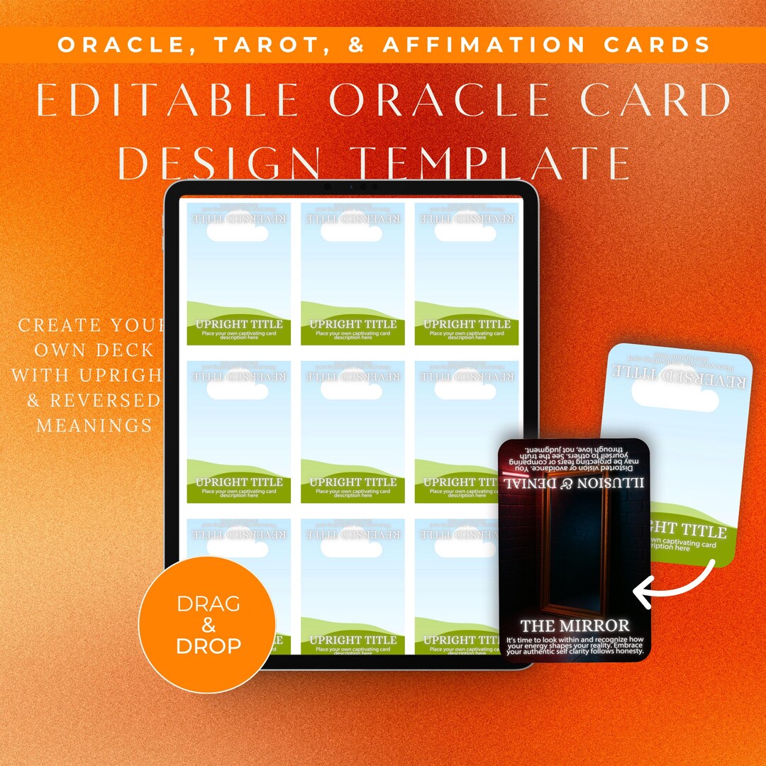 Editable Oracle Card Design Template – Upright & Reversed Meanings ...