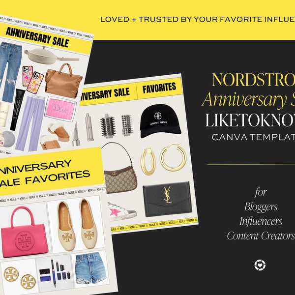 Nordstrom Anniversary Sale LTK Templates, LTK Canva Template, LTK Collage Templates Neutrals, Social Media Template for Bloggers, Influencer