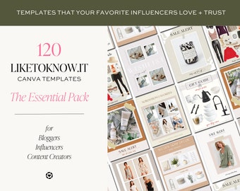 120 LTK Canva Templates, Neutral LiketoKnowIt Template, Influencer Guide Template, Canva Template, LTK Collage Blogger Template Social Media