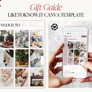 LikeToKnowIt Holiday GIFT GUIDE Canva Template, Customizable Editable Collage For Bloggers Influencers, LTK Instagram Affiliate Marketing