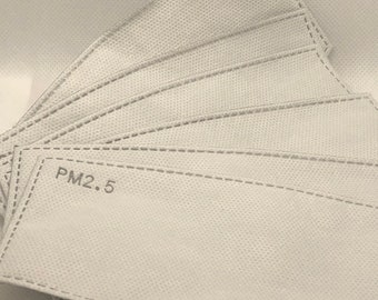 10 pieces - 5 Layer Activated Carbon Filter Paper PM 2.5 Anti Haze Insert Protective Filter for Face Mask for Adults - US Fast Shipping
