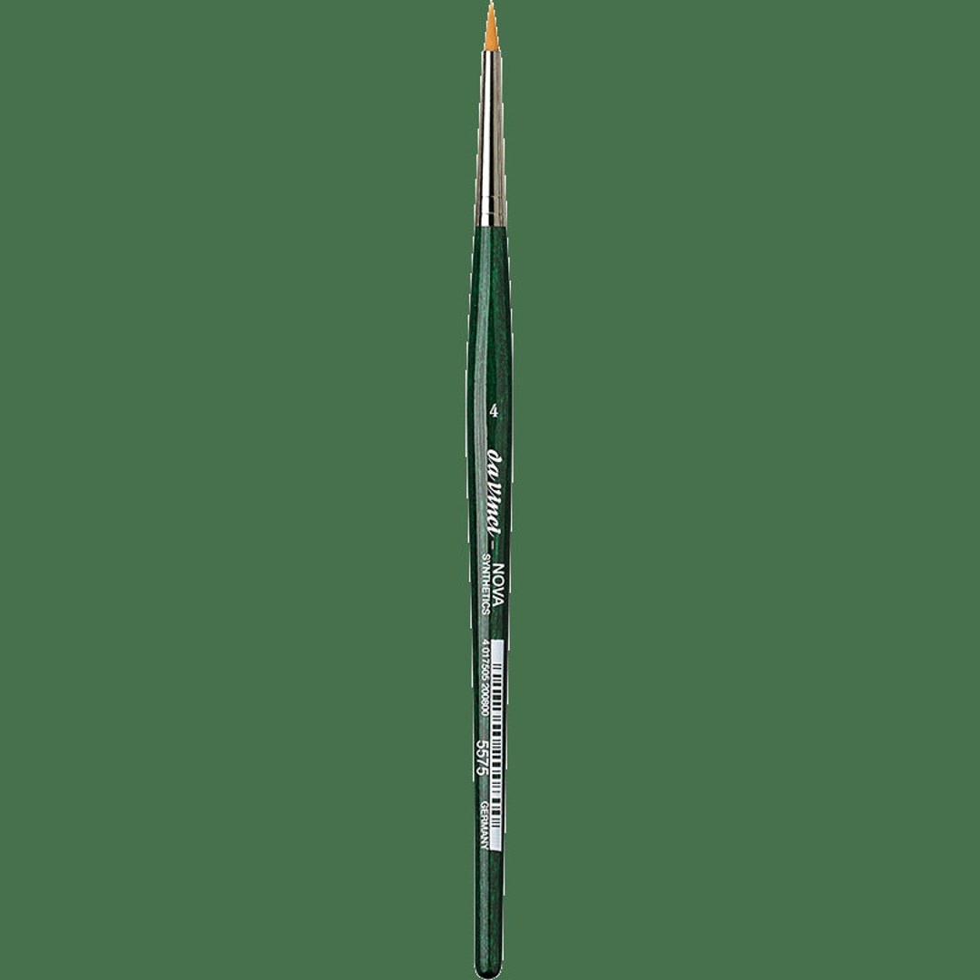 Da Vinci Serie 373 Pennelli Rotonda per Acquerelli, Fibra Sintetica, Verde, N. 0.4, 8, Serie 374 No. 8 (Set da 4 pezzi