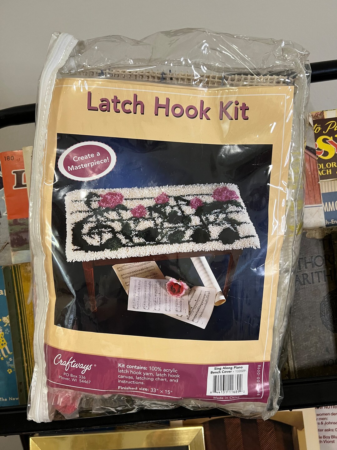 Piano Bench Latch Hook Kit Etsy