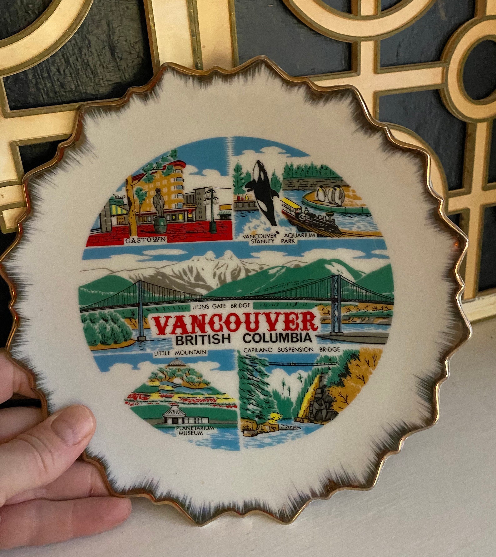 Vintage Vancouver British Columbia Souvenir Plate Etsy