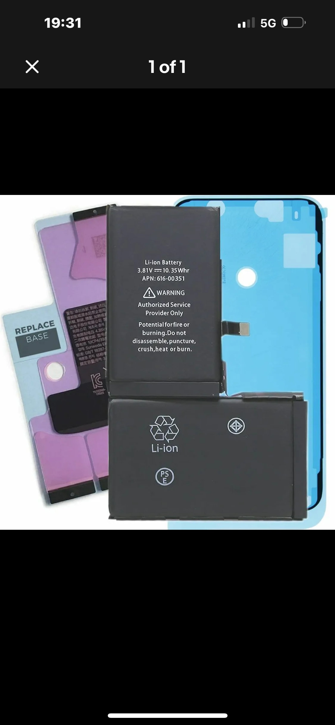 Buy Battery for iPhone X Replacement Zero Cycle UK CE