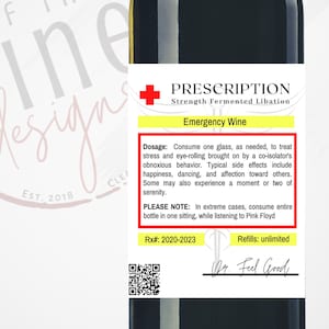 Etichetta per vino da prescrizione, download immediato