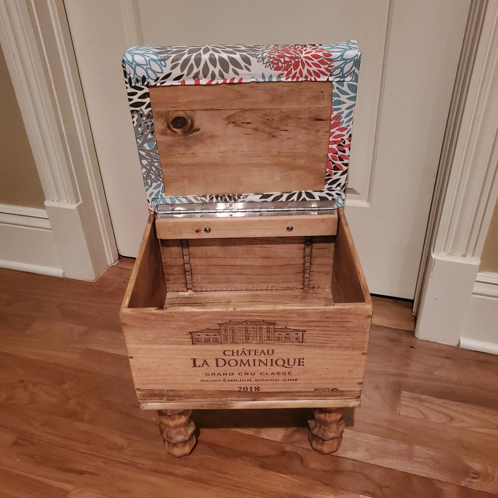 Wine Crate Storage Ottoman Small Etsy