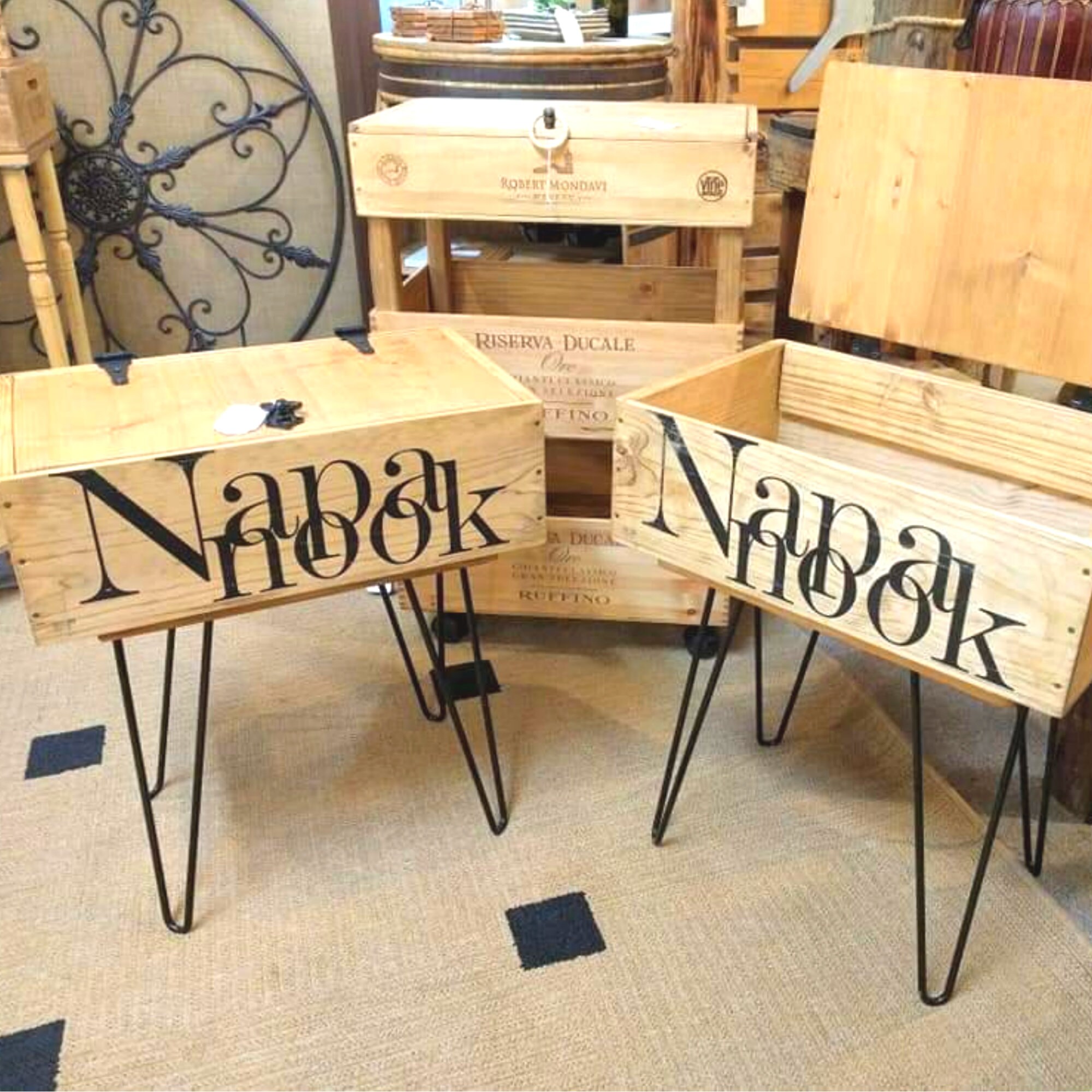 Custom Wine Crate Side Tables Set of 2 Etsy