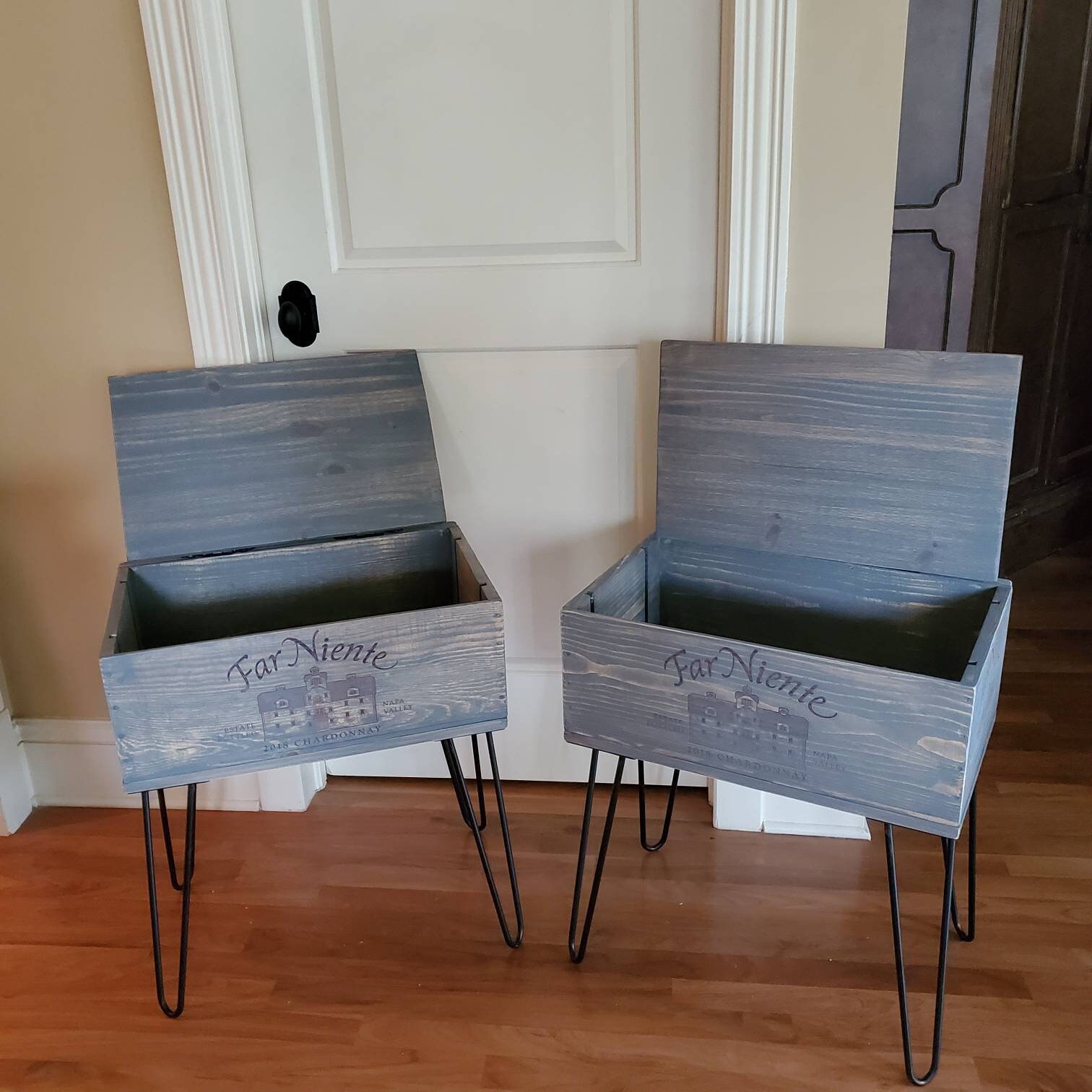 Custom Wine Crate Side Tables Set of 2 Etsy