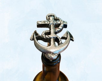 Pewter Anchor Wine Stopper