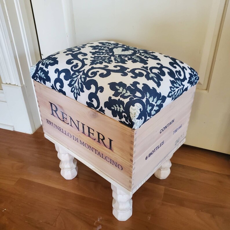 Wine Crate Storage Ottoman Small New Fabric Options 1.30.23 Etsy