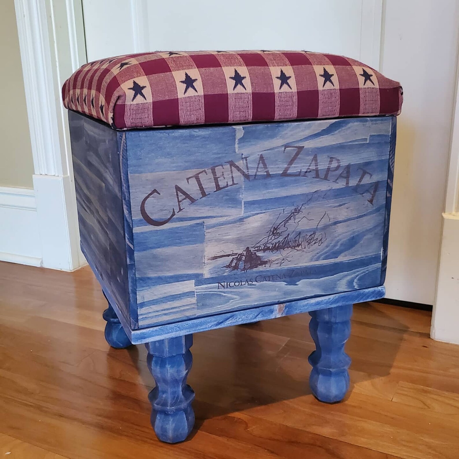 Wine Crate Storage Ottoman Small Etsy