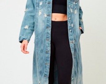 extra long denim jacket