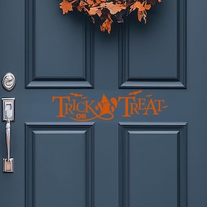 Trick or Treat Vinyl Door Decal | Halloween Decor | Fall Porch Decor | Farmhouse Decor | Spooky Stickers
