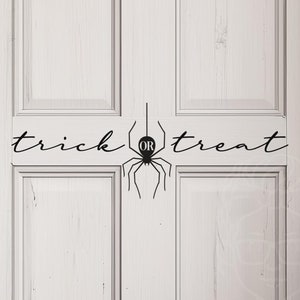Spider Trick or Treat Vinyl Door Decal | Halloween Decor | Fall Porch Decor | Farmhouse Decor