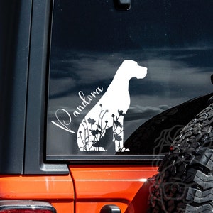 Great Dane Floral Vinyl Decal-OPTION A | Great Dane Sticker | Dog Decal | Dog Gifts