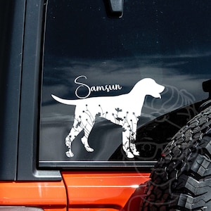 Labrador Retriever Floral Vinyl Decal-OPTION A | Labrador Retriever Sticker | Dog Decal | Dog Gifts | Car Decal