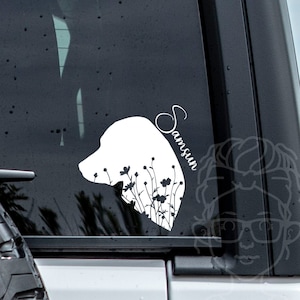 Labrador Retriever Floral Vinyl Decal-OPTION B | Labrador Retriever Sticker | Dog Decal | Dog Gifts | Car Decal