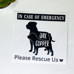 Custom Emergency Pet Decal | Vinyl Pet Safety Decal | Customized Pet Gift