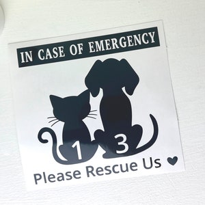 Personalized  Pet Emergency Numbered Vinyl Decal | Customized Pet Safety Sticker | Pet Gifts | Pet Lovers | Dog Mom | Cat Mom