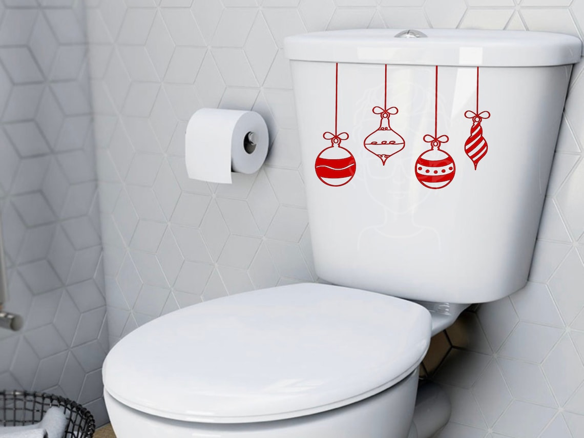 unique christmas decor ideas christmas ornament decals for your toilet, unique christmas decor ideas