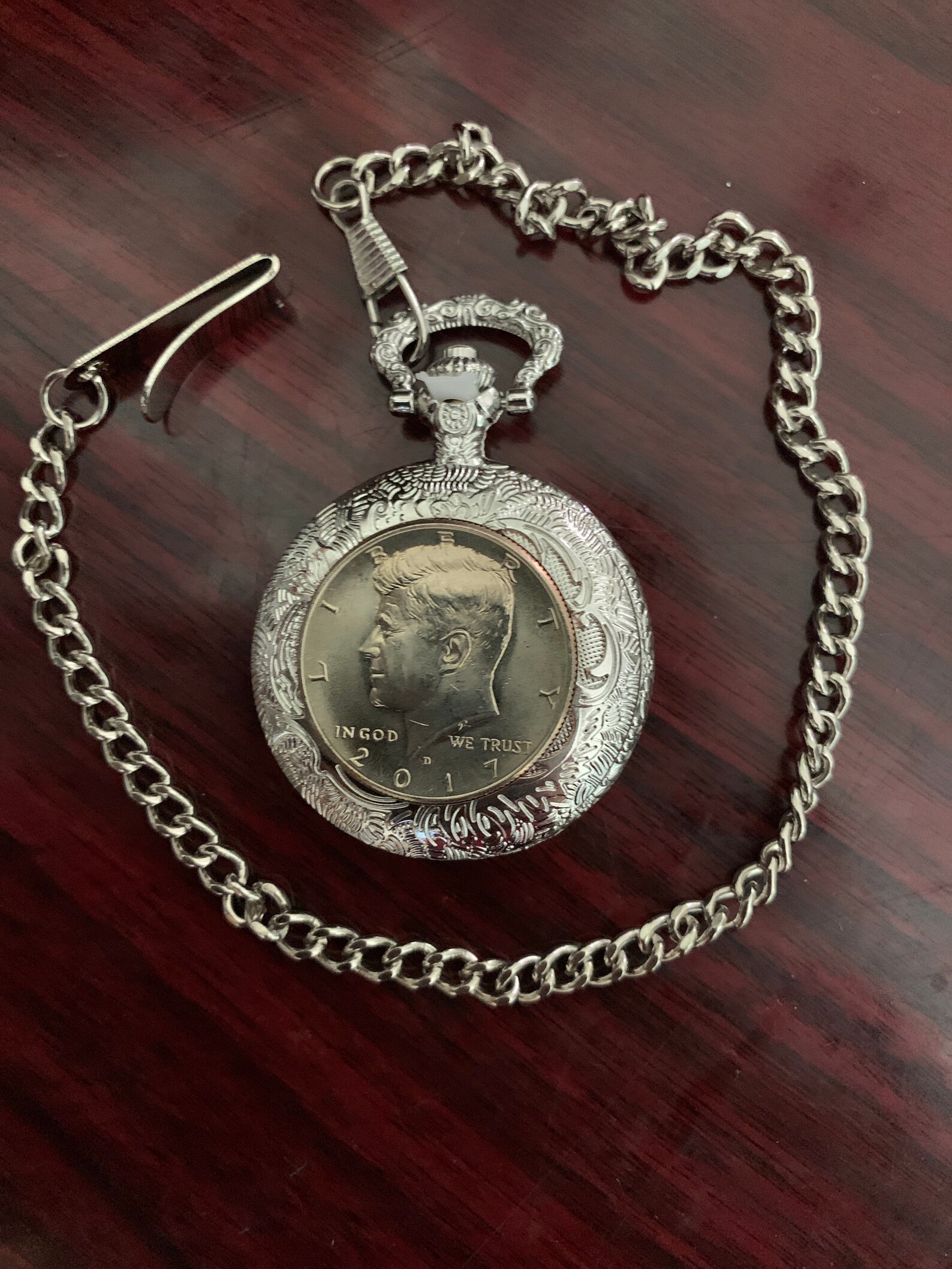Beautiful JFK Half Dollar Coin Pocket Watch 2019 Etsy