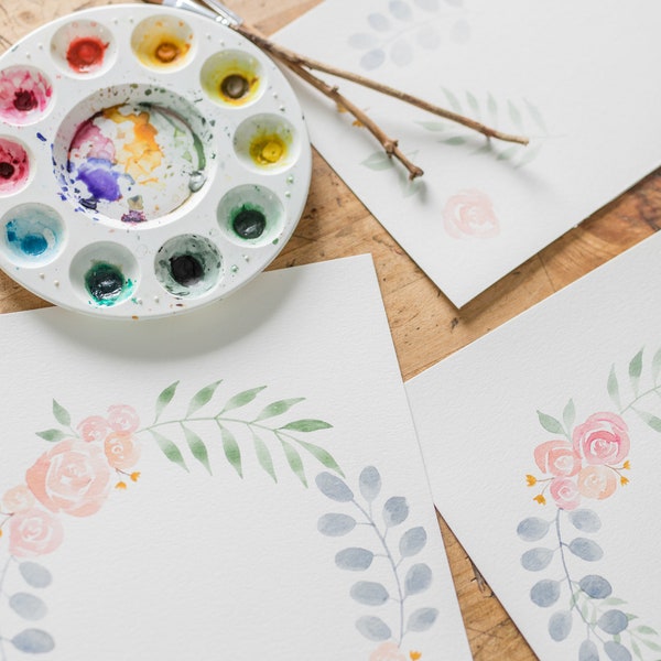 Watercolor Wreath Painting Guide - How to Watercolor Paint | learn to paint, watercolor tutorial, watercolor book, watercolor pdf guide