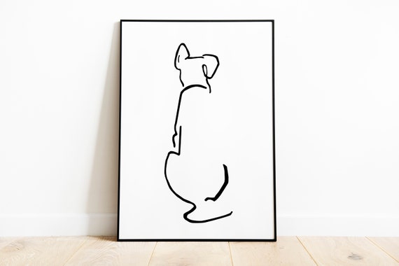 Floppy Ear Dog Line Art Instant Download Dog Print Sketch - Etsy