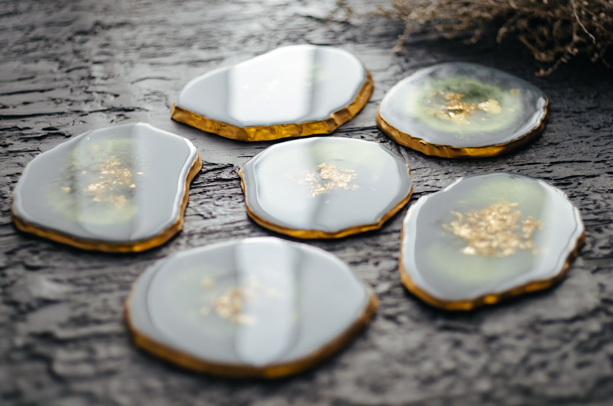 Home kitchen decor serving set resin coasters for hot Etsy