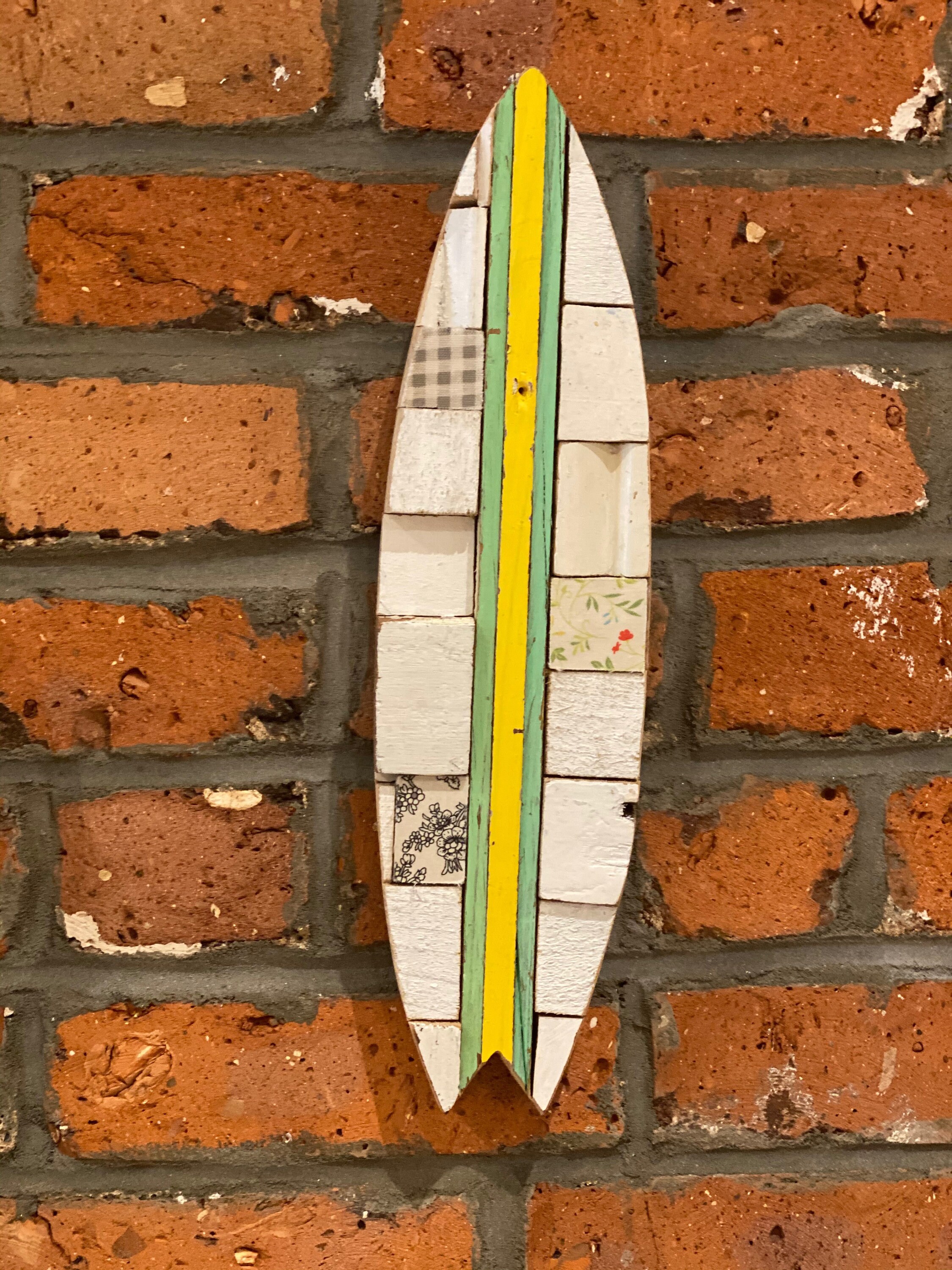 Surfboard Block Art Yellow and Green Etsy