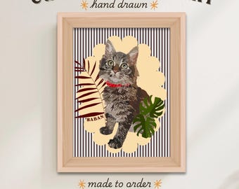 Custom Hand-Drawn Pet Portrait Art (Digital Download)