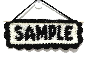 Custom Crochet Tapestry | Custom Wall Hanging Tapestry | Mini Bold Font Crochet