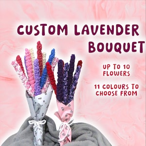 Custom Crochet Lavender Bouquet | Handmade Lavender Bouquet | Crochet Flower | Purple Crochet Flower | Crochet Valentines Bouquet
